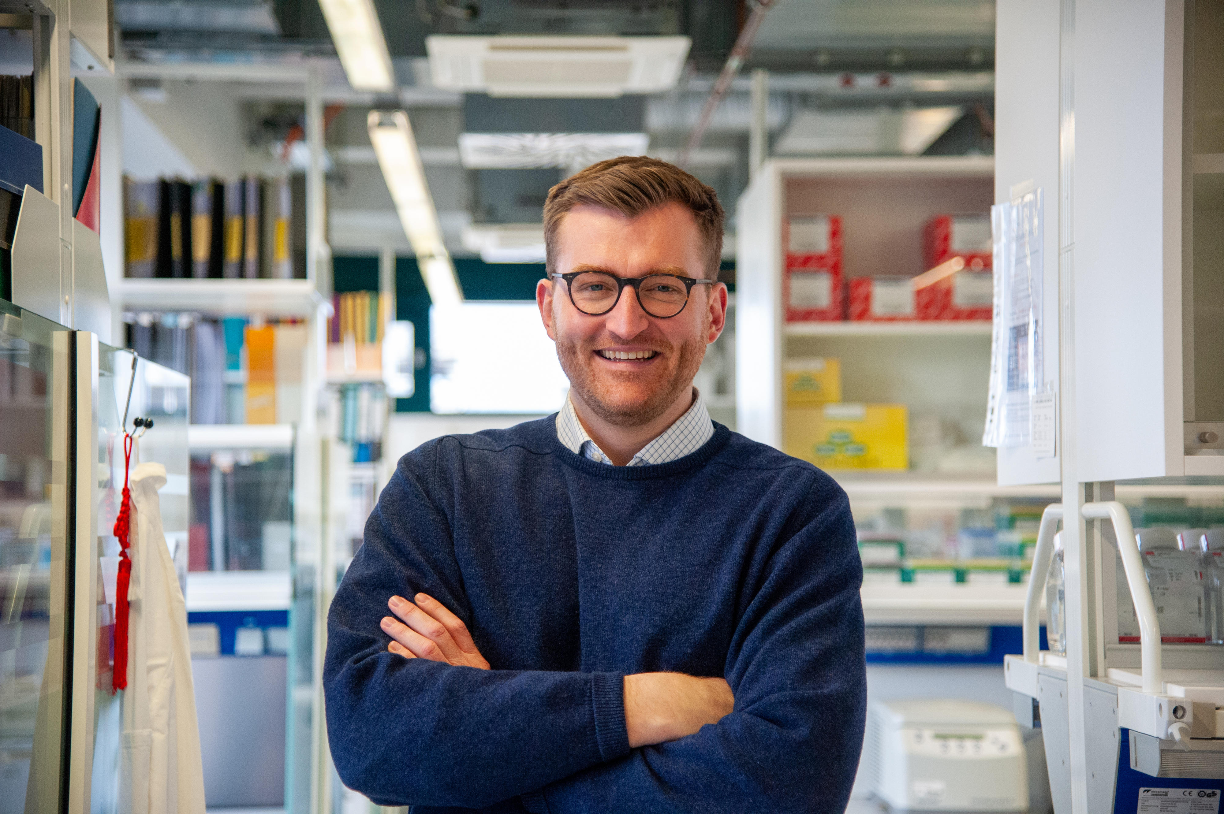Johannes Stein in his laboratory